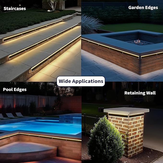Solar Step Lights for Outside, 33 Focused-Beam High-Brightness LEDs, Waterproof
