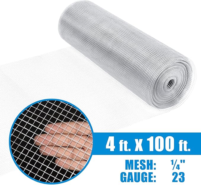 Fencer Wire 23 Gauge Galvanized Hardware Cloth with Mesh Size 1/4" x 1/4" (4 ft. x 100 ft.)