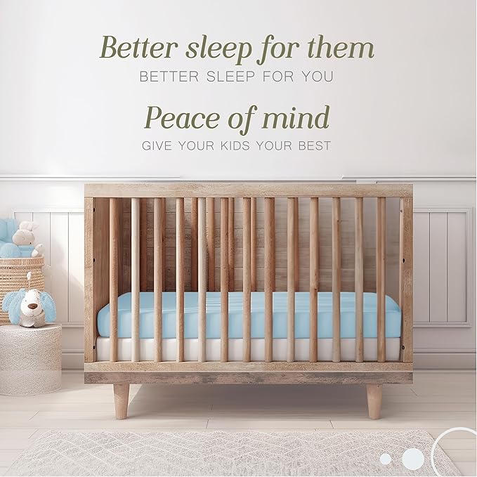 Bella Coterie Luxury Bamboo Viscose Crib Sheet | Organically Grown | Ultra Soft, Cooling for Better Sleep | Deep Pocket Fitted Sheet for Crib & Toddler Mattress | 100% Organically Grown [Coastal Blue]