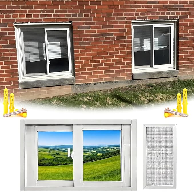 40x25in 36x16in 20x12in Window for Houses, Basement Replacement Windows Aluminum Sliding Window White/Black for Bathroom/Shed/Chicken Coop(White,25x23in)