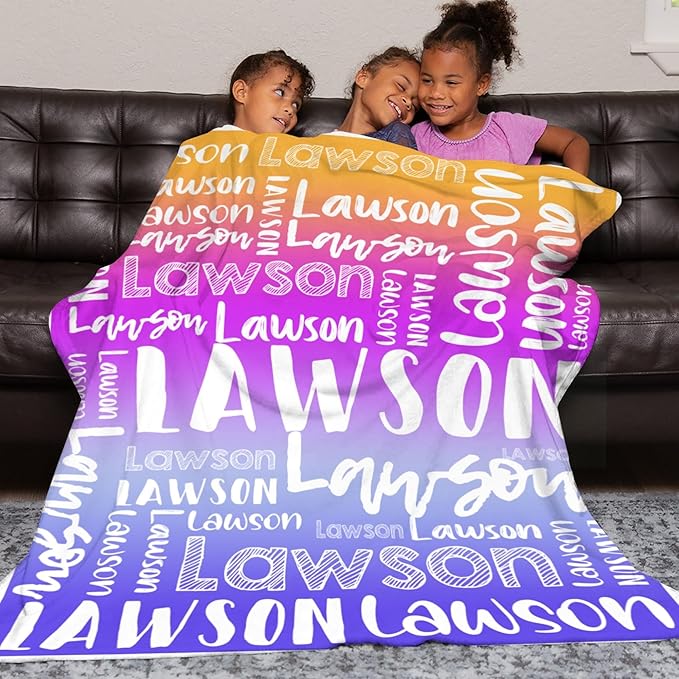 Dr.TOUGH Personalized Blankets with Name Customized Baby Blankets for Girls Boys Adults Monogrammed Blankets and Throws Christmas Birthday Mothers Valentines Day Gift (Z-Colorful 04, 30''×40'')