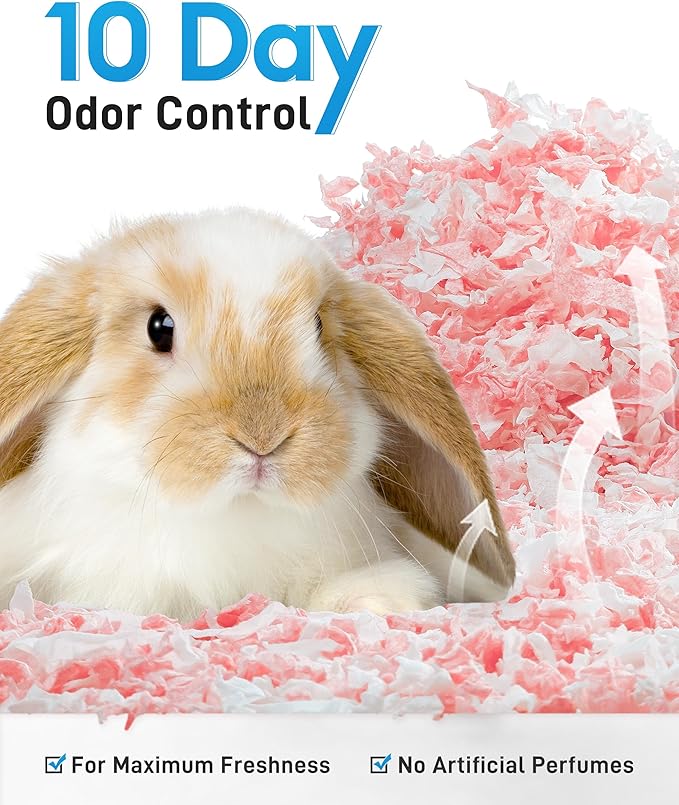 BUCATSTATE Hamster Bedding 70L, 99% Dust-Free Guinea Pig Bedding Odor Control Paper Bedding, Cozy Small Animal Bedding for Rabbit Rat Syrian Dwarf Hamsters Gerbils (Pink)