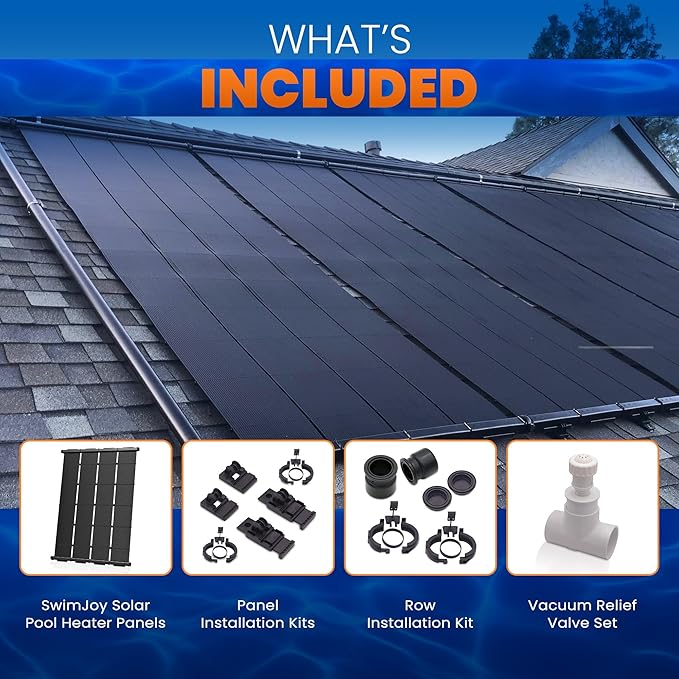 Industrial Grade Solar Pool Heater DIY Kit - Superior High-Wind Strapless Mounting System & Maximum Freeze Resistance (5-4'x7.5' / 150 Square Feet)