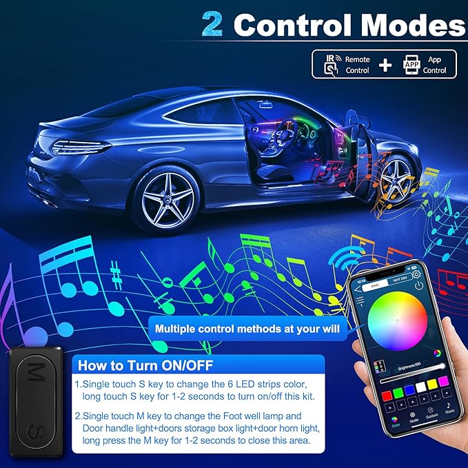 Dreamcolor Acrylic Interior Car LED Strip Light
