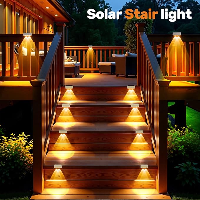 NIORSUN Solar Fence Lights, 12 Pack Deck Light, Led Outdoor Lamp 3000K/6000K +