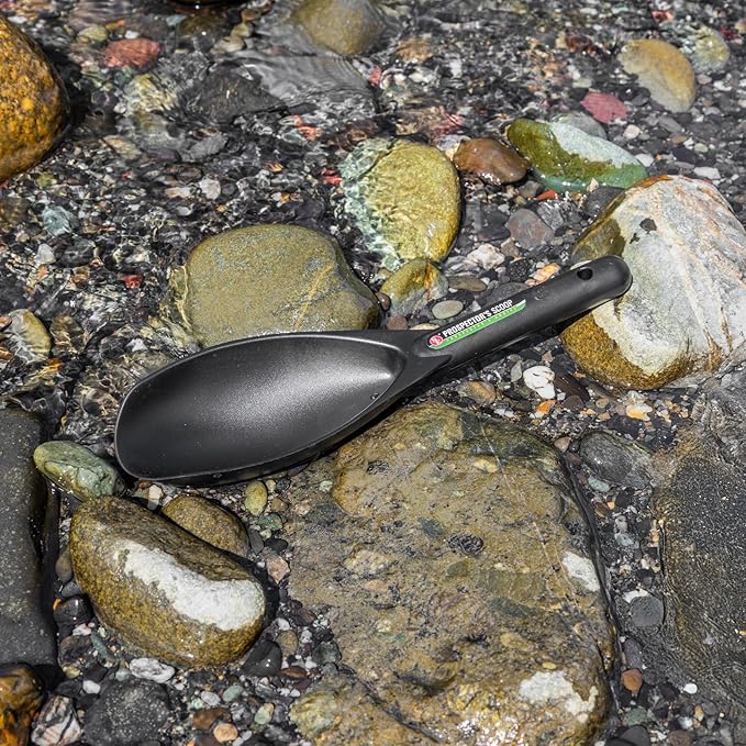 ASR Outdoor 12.5 Inch Prospecting Large Sand Scoop Plastic Trowel for Metal Detector Gold Panning, Black