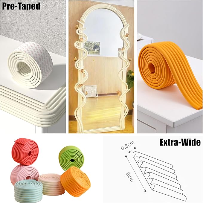 M2cbridge Multifunctional Edge and Corner Guard Coverage Baby Safety Bumper DIY 6.5 Ft (Red)