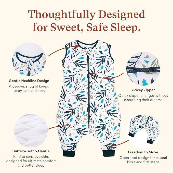 1.0 TOG Toddler Sleep Sack with Legs, Baby Wearable Blanket for 6-18-36 Months 3T-4T, Early Walker Baby