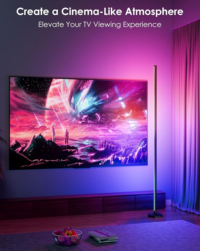 Smart RGB LED Corner Floor Lamp