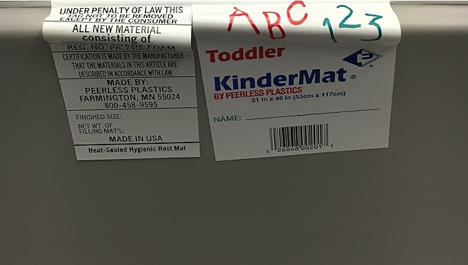 Toddler KinderMat Rest Mat with Pillow, 3/4 Inch Thickness, 8-mil Vinyl