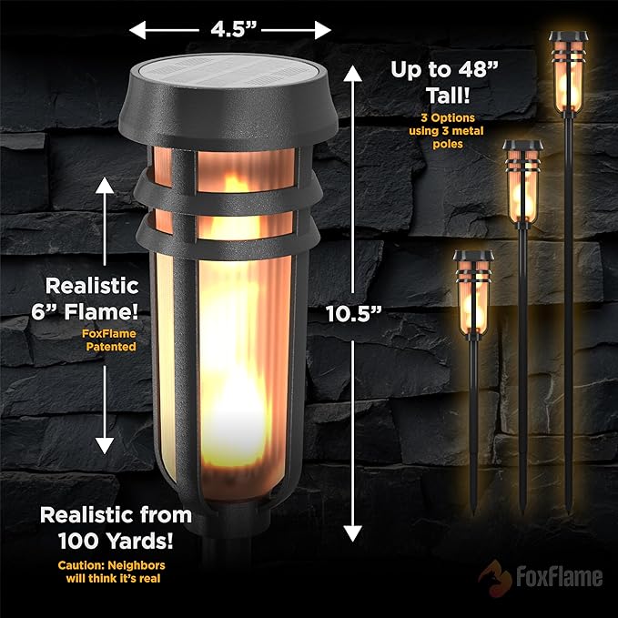 Metal Solar Torch Lights