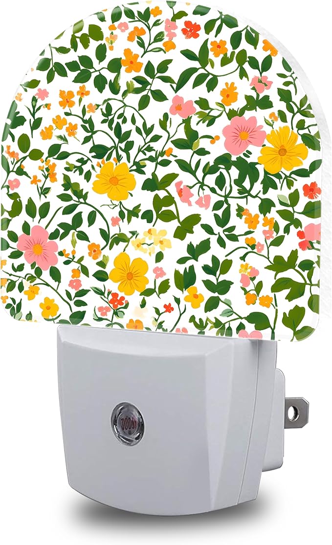 Night Light, Spring Flowers Night Lights Plug into Wall Dusk to Dawn Sensor