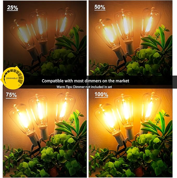 DAMAING LED Outdoor String Lights 100FT Patio Lights