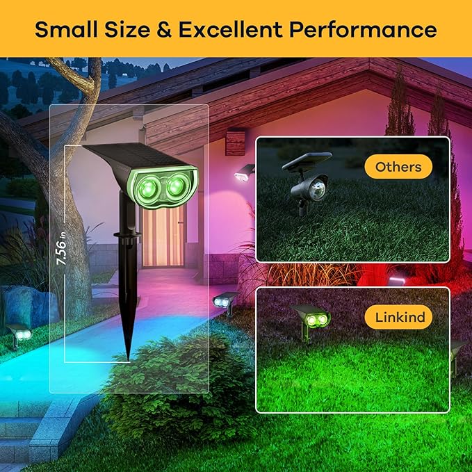 Linkind Solar Lights Outdoor StarRayS, Color Changing Solar Spot Lights