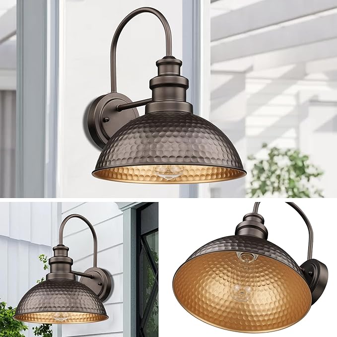 Casia Outdoor Barn Light, 11.4 Inch Farmhouse Exterior Vintage Wall Mount