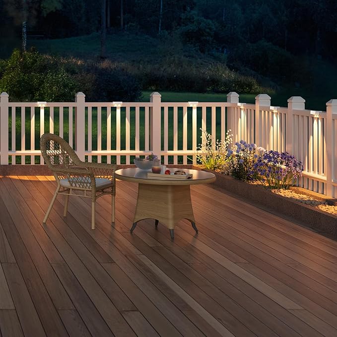 VOLISUN Solar Deck Lights 12 Pack, Warm White, Cool White and RGB Color Glow