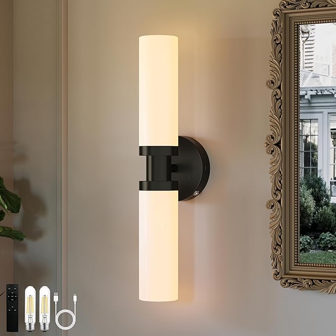 Rechargeable Battery Operated Wall Sconce, 8000mAh Cordless Wall Light