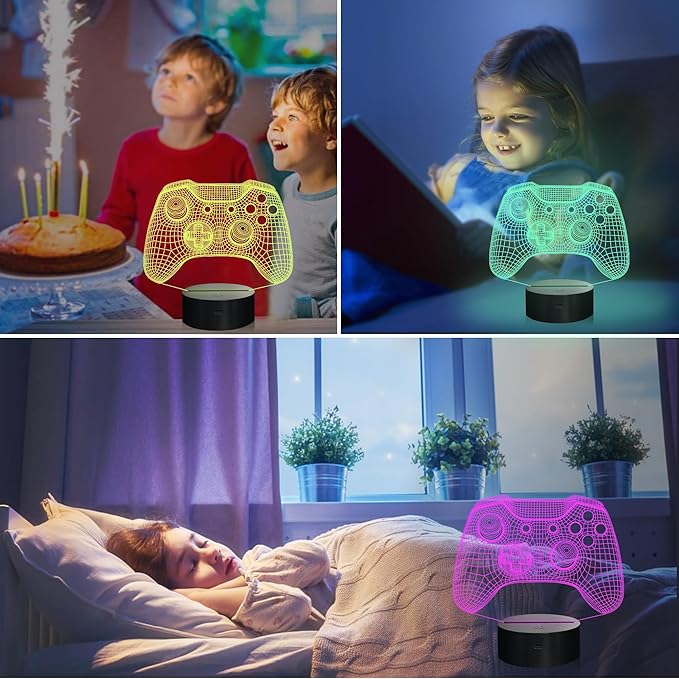Attivolife Gamepad 3D Illusion Lamp, Controller Night Light