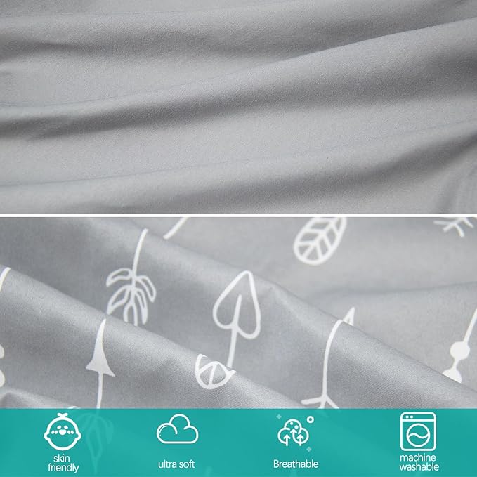 4-Pack Fitted Pack and Play Sheets for Boys and Girls - Breathable, Soft Microfiber Baby Sheets in Grey and Pink