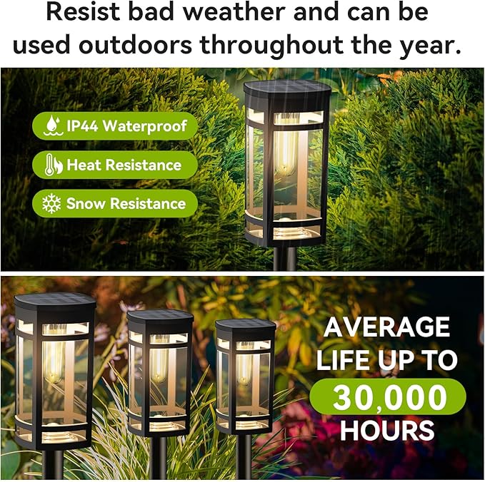 EXCMARK 8 Pack Solar Lights Outdoor Waterproof