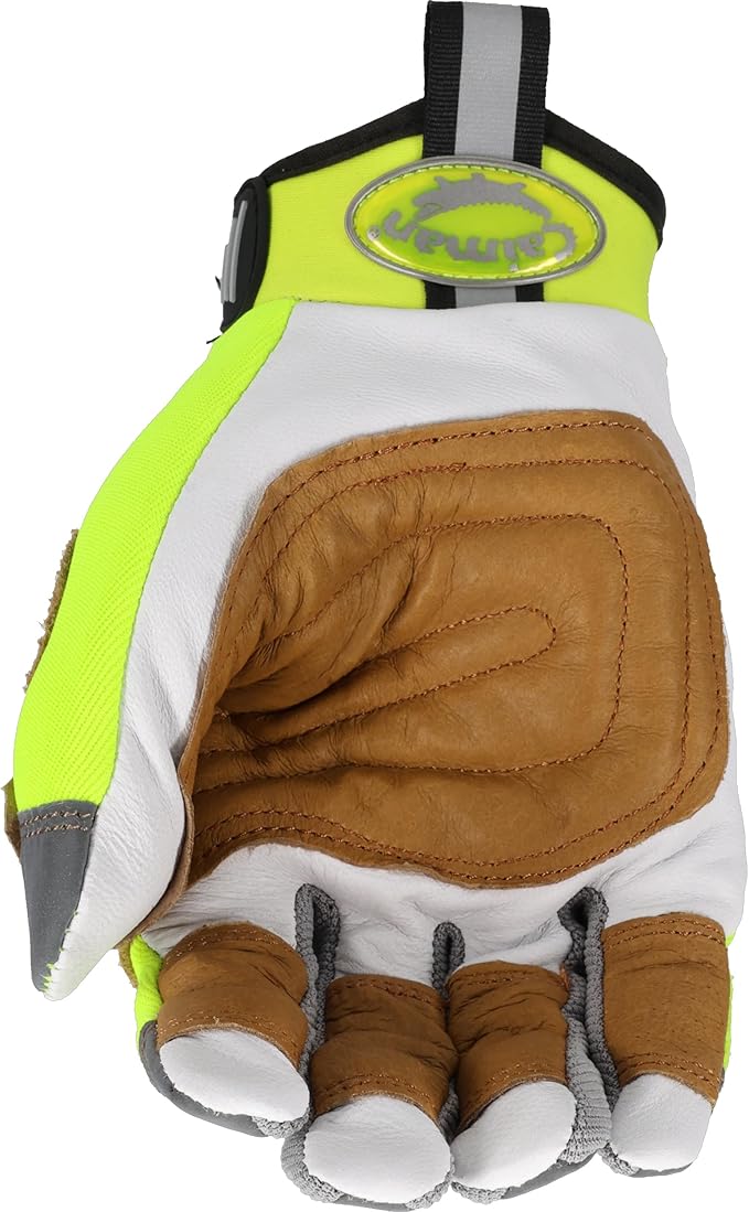 Caiman MAG, Multi-Activity Glove with Goat Grain Leather Patch Palm, Hi-Vis AirMesh Back, Pinch'd-Tip Fingers, Neoprene Knuckle, High-Vis Yellow/Gold, 2X-Large (2984-7)