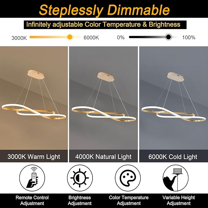 Luxury Gold Modern LED Pendant Light