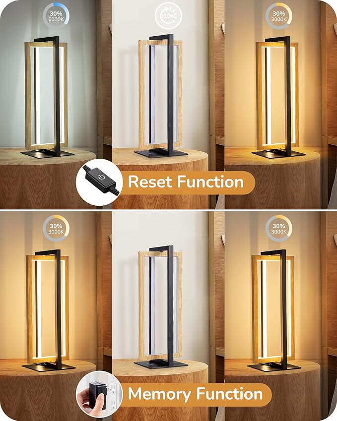 EDISHINE LED Table Lamp, Minimalist Bedside Lamp