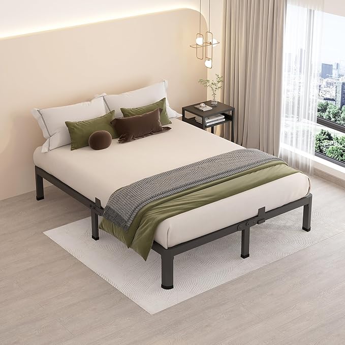 MAF 7 Inch King Metal Platform Bed Frame with Round Corner Legs, 3000 LBS Heavy Duty Steel Slats Support, Noise Free, No Box Spring Needed, Easy Assembly