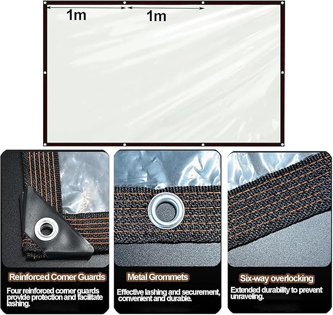 Clear Tarps 25x26FT Heavy Duty Waterproof, Outdoor Tarp with Grommets, Outdoor Garden Rainproof Covering for Chicken Coops, Patio, Porch and Outdoor Greenhouse Plant Cover