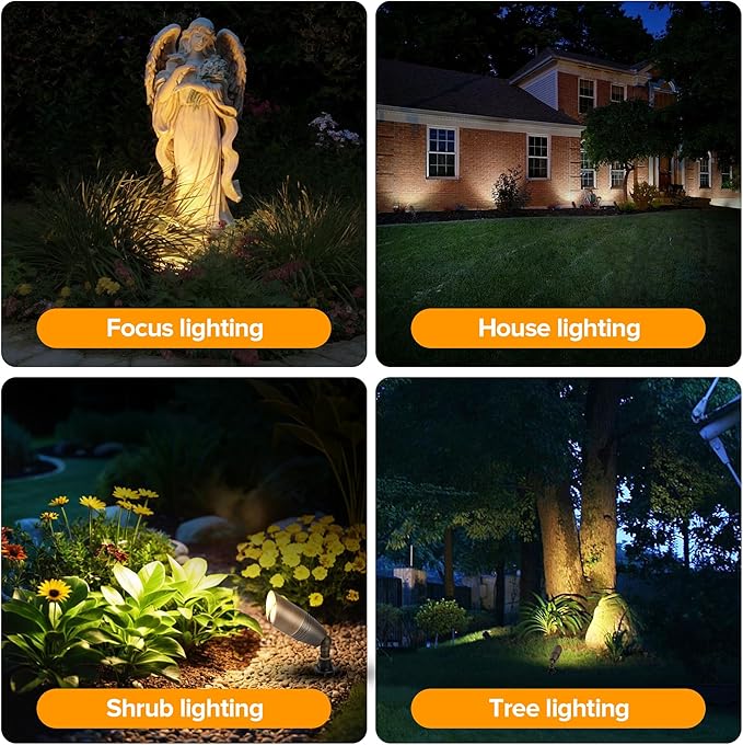 LUTEC Solid Brass Low Voltage Landscape Lighting, 12V Heavy Duty Waterproof