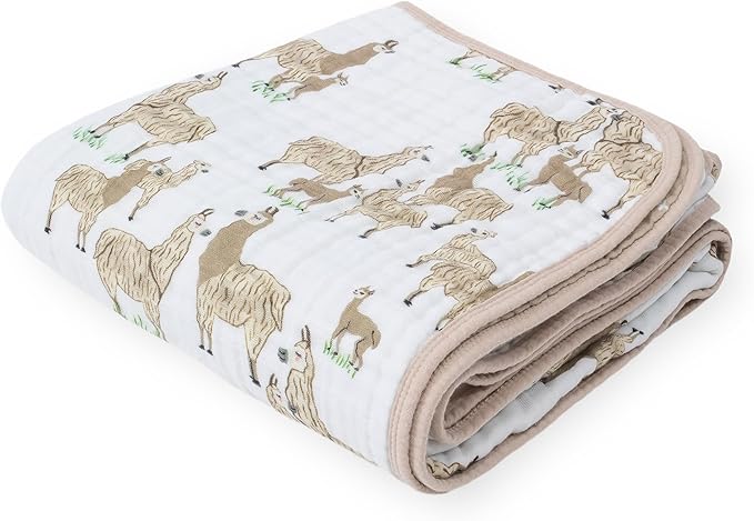 Little Unicorn Original Premium Cotton Quilt | Multi-Layered & Extra-Soft Muslin Fabric |for Babies & Toddlers (Llama Llama)