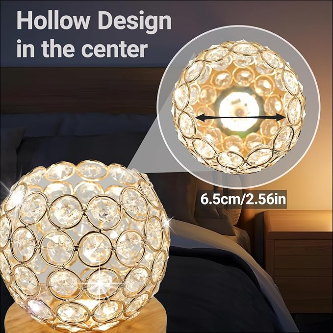 Crystal Mood Table Lamp, Small Decorative Sphere Light