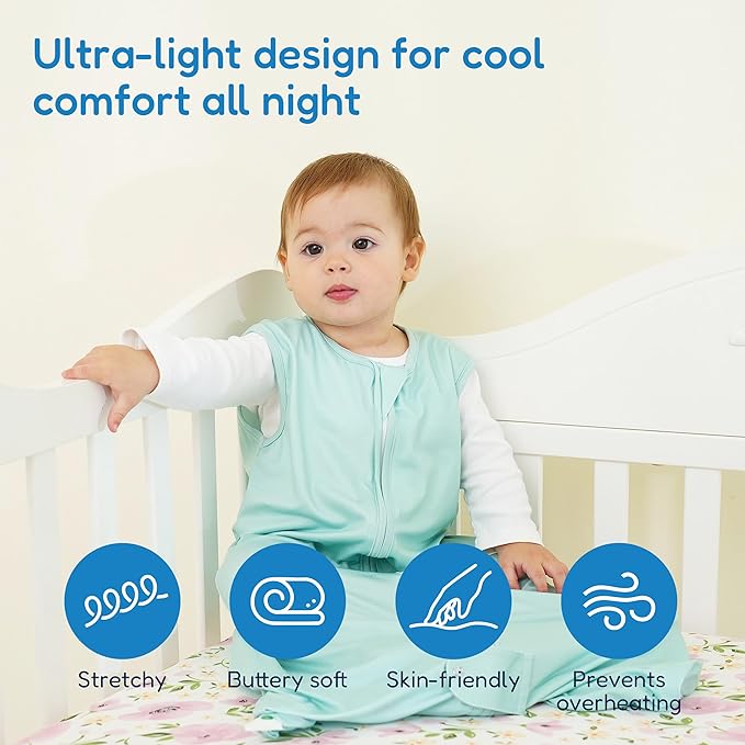 TotAha Sleep Sack 0-6 Months 3-Pack,Stretchy,Buttery Soft Swaddle Transition Sleeping Bag,Light Baby Wearable Blanket with 2-Way Safe Zippers for Boys and Girls, 0.5 TOG