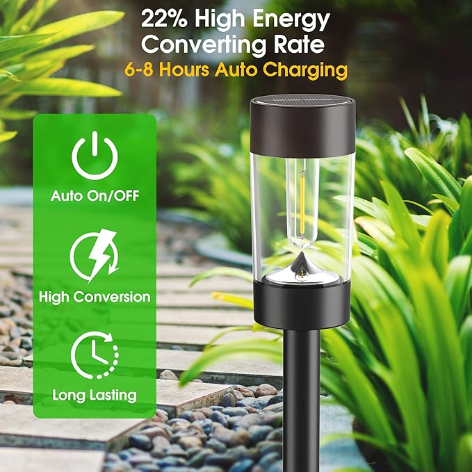 Solar Lights Outdoor, 12 Pack Waterproof Solar Landscape Lighting