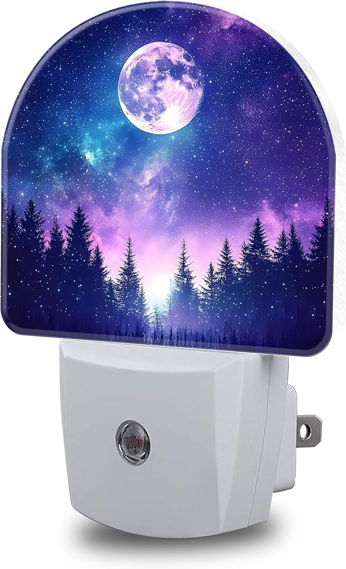 Moon Galaxy Star Night Light, Starry Sky and Forest Night Lights Plug into Wall