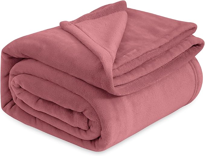 Bedsure GentleSoft Twin XL Fleece Blanket Dorm Bedding - Lightweight Soft Cozy Blankets for Bed, Sofa, Couch, Travel, Camping, Dusty Rose, 66"x90"