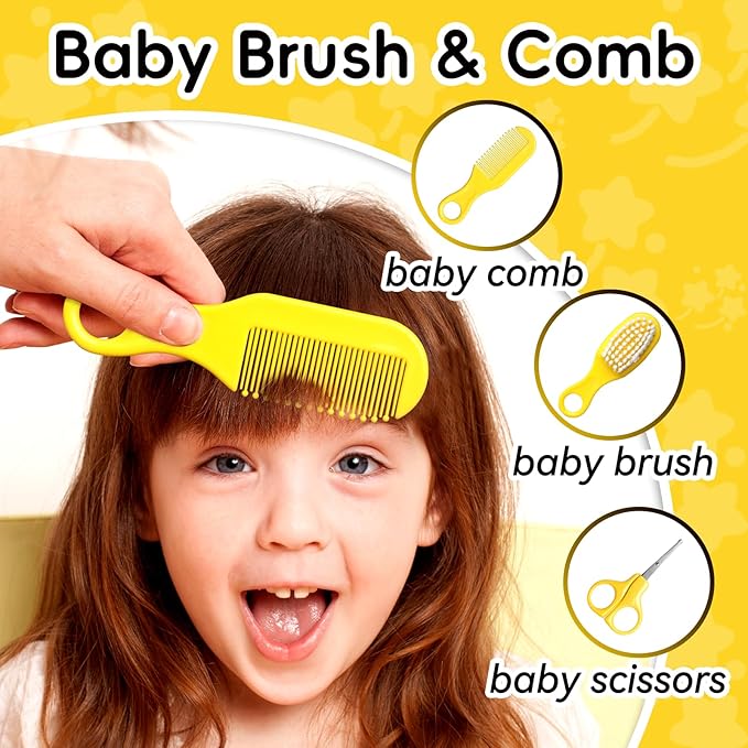 Baby Healthcare and Grooming Kit, Portable Baby Safety Care Set, Baby Essentials kit for Newborn(Yellow 13 in 1)