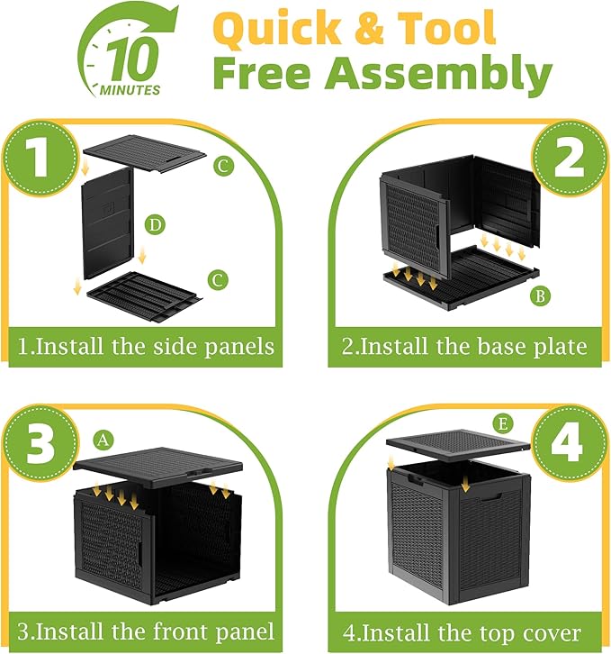 30 Gallon Waterproof Resin Deck Box, UV Resistant Outdoor Storage for Garden, Patio, Porch, Delivery, Rattan Black