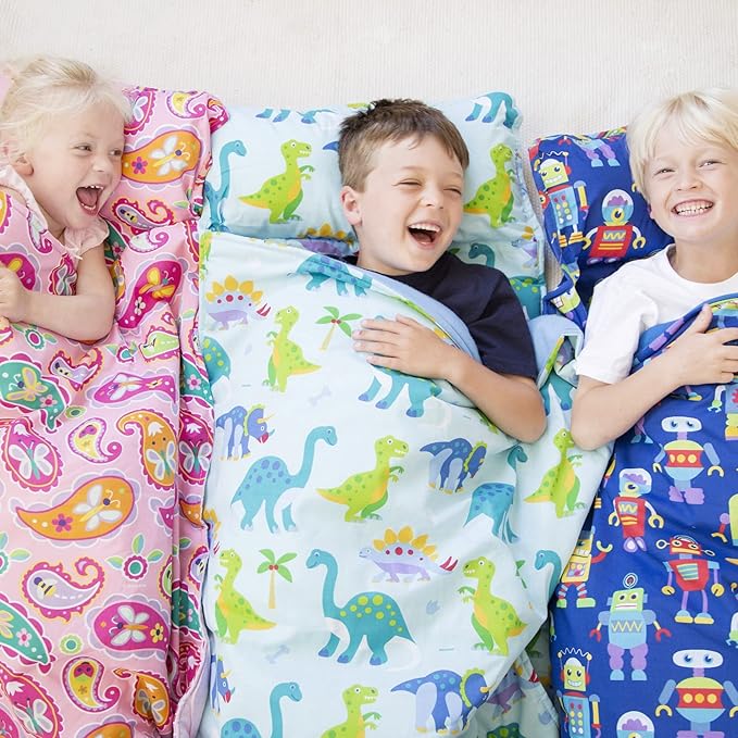 Wildkin Kids Microfiber Nap Mat – Soft Sleep Mat with Pillow, Ideal for School & Travel - Out of This World