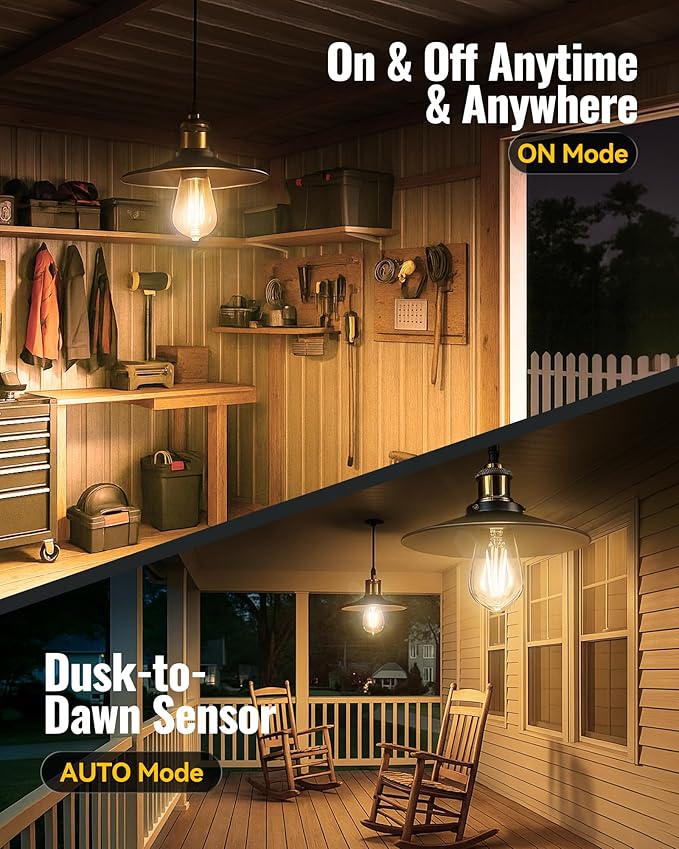 Solar Pendant Light Indoor Outdoor, 1000LM Solar Shed Light IP65 Waterproof