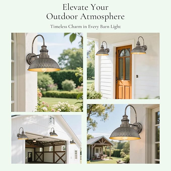 Casia Farmhouse Barn Lights, Rustic Outside Wall Sconce, Exterior Outdoor
