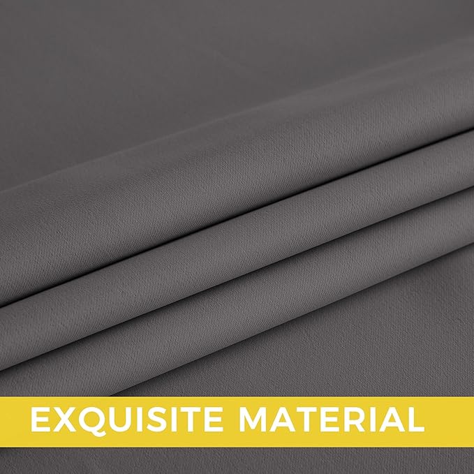 NICETOWN Grey Light Blocking Curtains 45 Inches Long 2 Panels for Living Room, Bedroom, Office Thermal Insulated Blackout Drapes Solid Grommet Noise Reducing Window Curtains, W40
