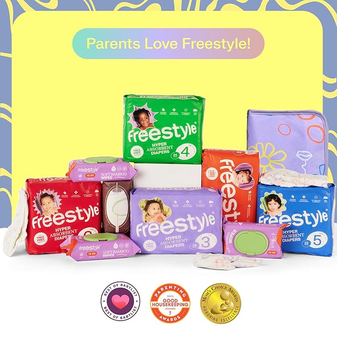 Freestyle Portable Diaper Changing Pad | Foldable, Waterproof Baby Changing Pad With Stylish Wet Wipes Pouch | Travel Changing Pad For Newborn, Quick Access Baby Changing Mat For Diaper Bag Essentials