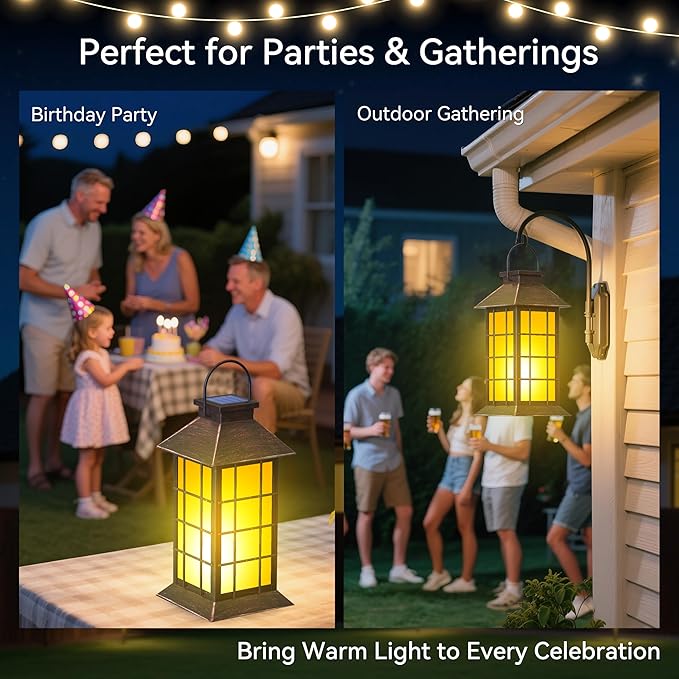 2 Pack 13" Copper Solar Lantern