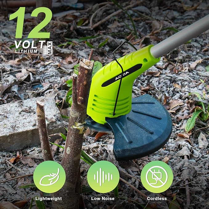Weed Wacker Cordless,2000mah Battery Operated Weed Trimmer 3 Types Cutting Blade Lightweight Electric Grass Cutter,Fast Charger Portable Lawn Trimmer for Yard Garden