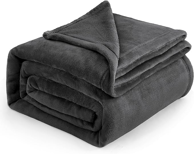Bedsure GentleSoft Fleece Bed Blankets Full Size Charcoal - Soft Lightweight Plush Fuzzy Cozy Luxury Blanket Microfiber, 84x90 inches