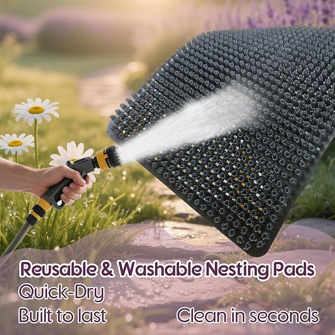 Washable Nesting Pads for Chicken Coop, Chicken Nesting Boxes for Laying Eggs, Laying Pads for Hens, Reusable Nest Mats, Darkgrey 4 Count