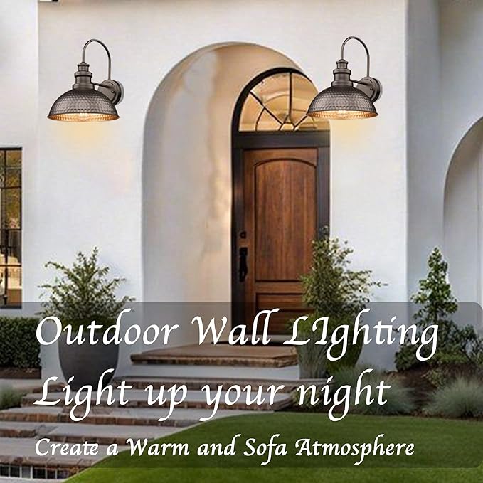 Casia Outdoor Barn Light, 11.4 Inch Farmhouse Exterior Vintage Wall Mount