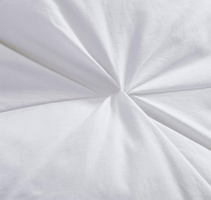 Luxurious All-Season Goose Down Feather Fiber Comforter Super King Size Duvet Insert (120x120), Exquisite Pinch Pleat Design- White, Premium Baffle Box, 100% Egyptian Cotton Cover, 85 oz. Fill Weight