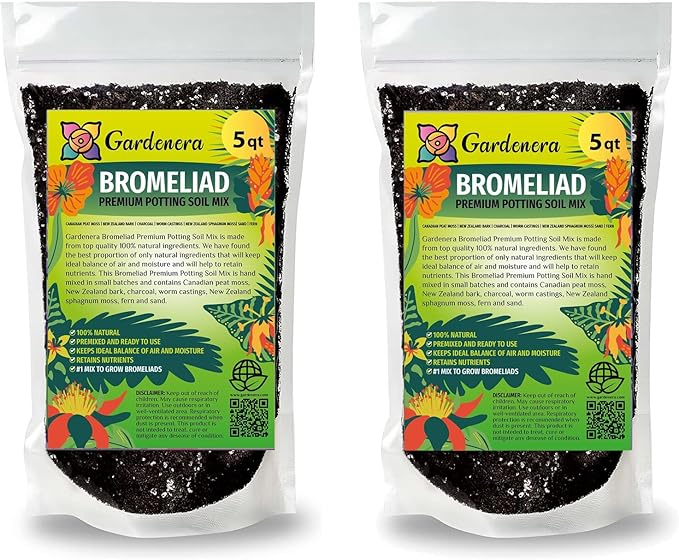 Gardenera Bromeliad Potting Mix - Crafted for Superior Performance and Exquisite Blooms - 10 QUARTS